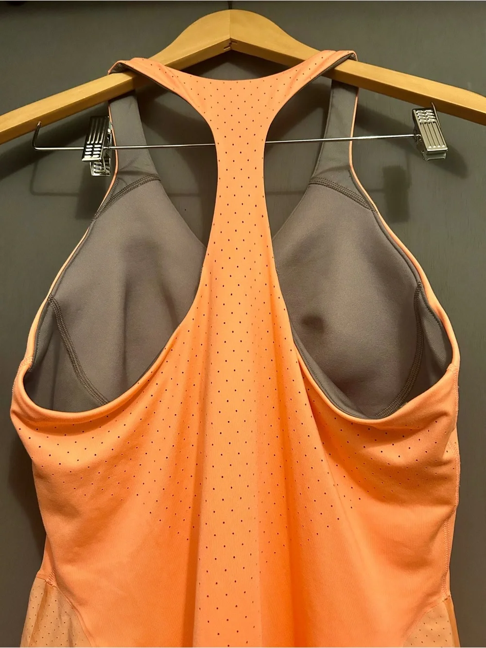 Nike MARIA SHARAPOVA Orange Perforated Racerback Tank Dress Built in Bra XLGE